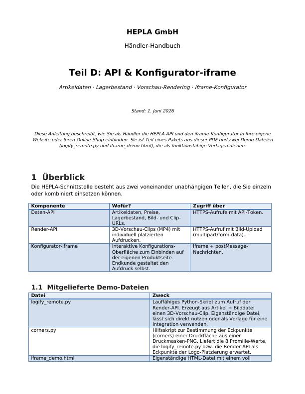 HEPLA D API Konfigurator iframe