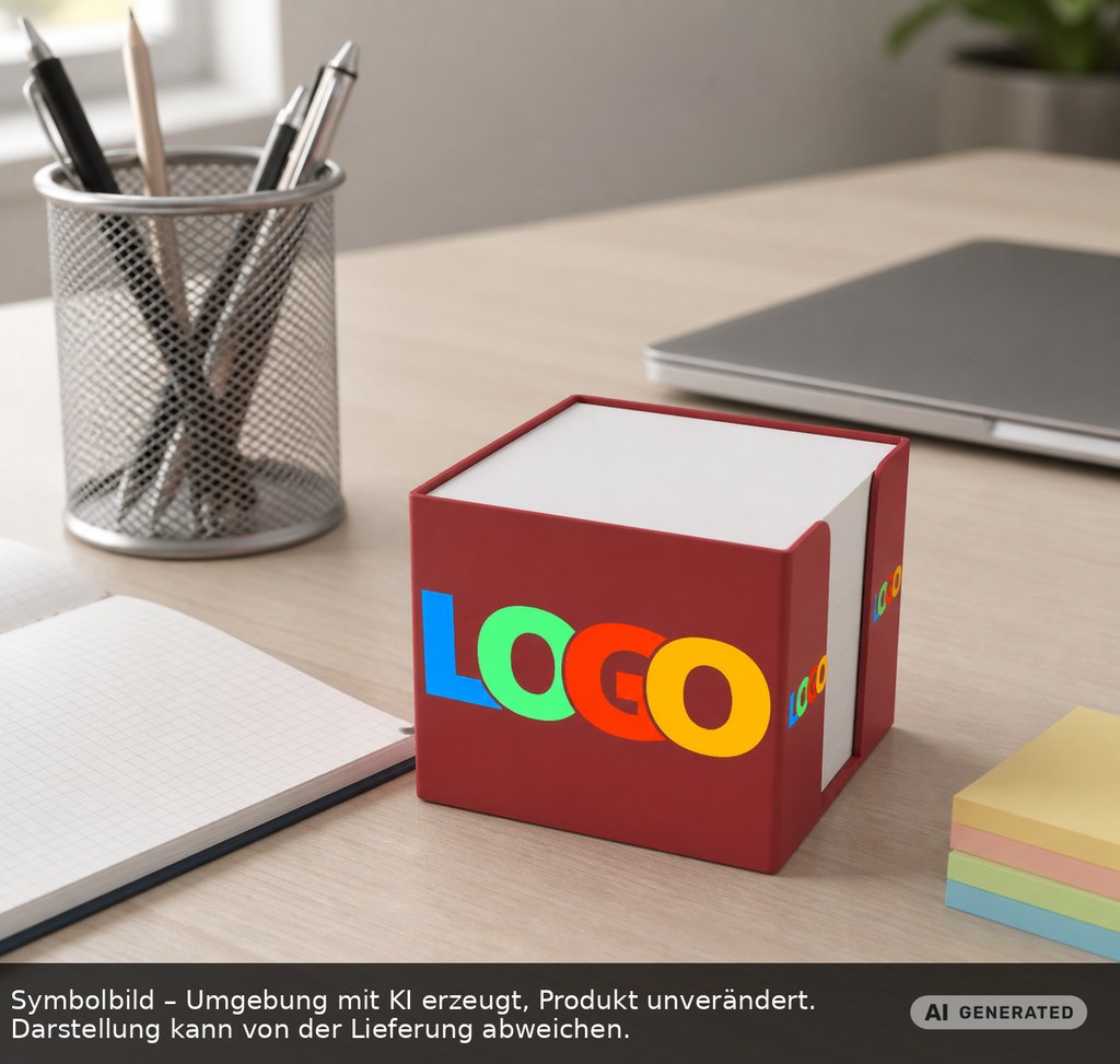 Recycling memo box "Epsilon" printed as promotional items with logo