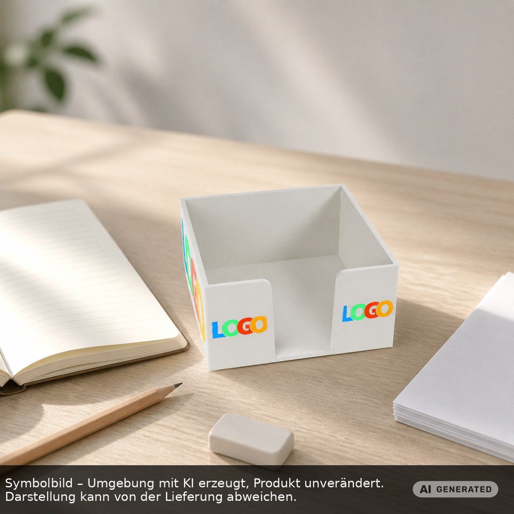 Zettelbox "Lambda" als Werbeartikel mit Logo bedrucken