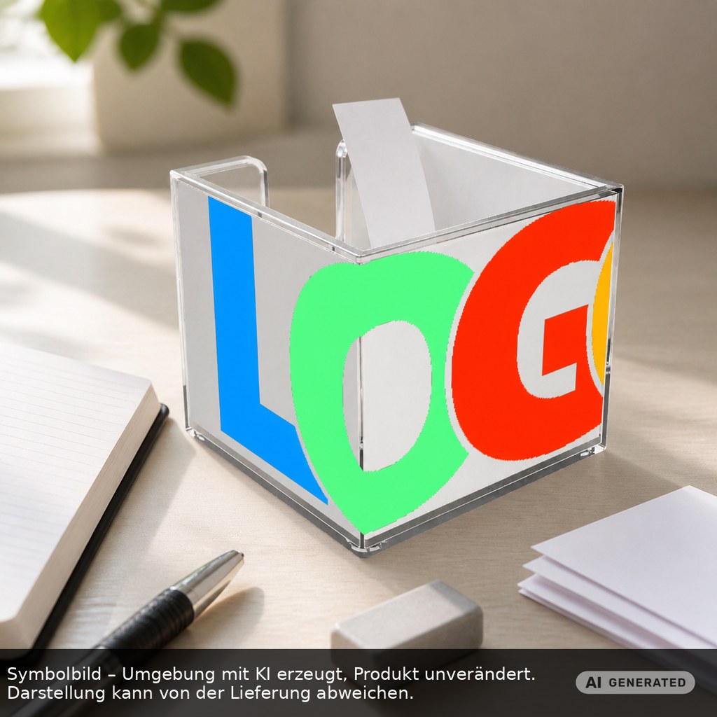 Memo box "Sigma", double-walled printed as promotional items with logo