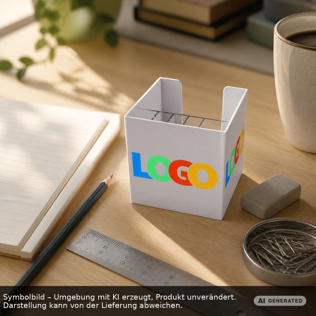 Memo box "Alpha"with organizer printed as promotional items with logo
