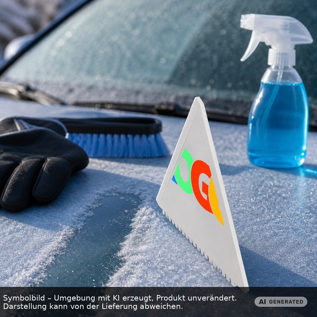 Recycling ice scraper "Lambda" printed as promotional items with logo