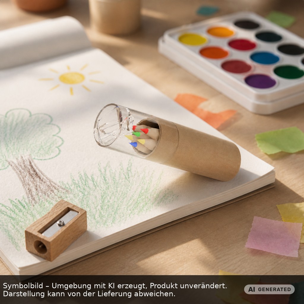 Coloured pencil set in a carton box printed as promotional items with logo
