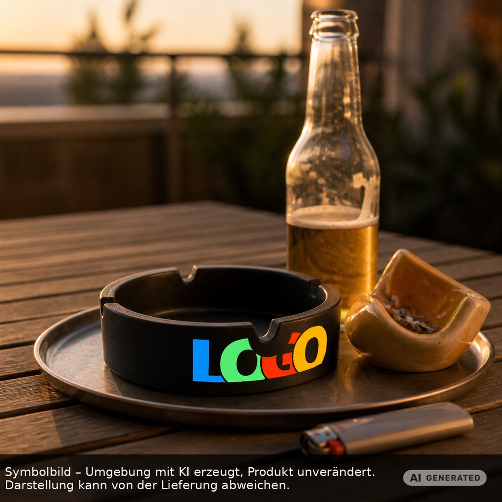 Glasaschenbecher als Werbeartikel mit Logo bedrucken