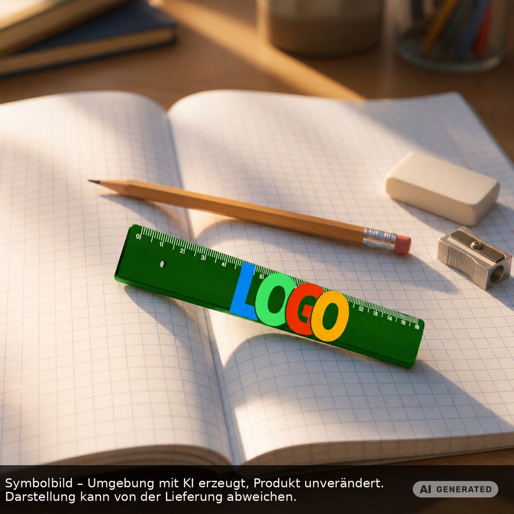 Lineal 16 cm als Werbeartikel mit Logo bedrucken
