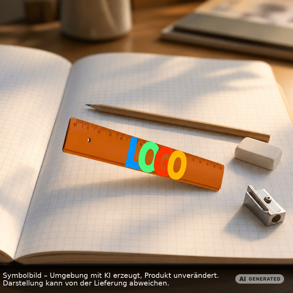 Lineal 16 cm als Werbeartikel mit Logo bedrucken