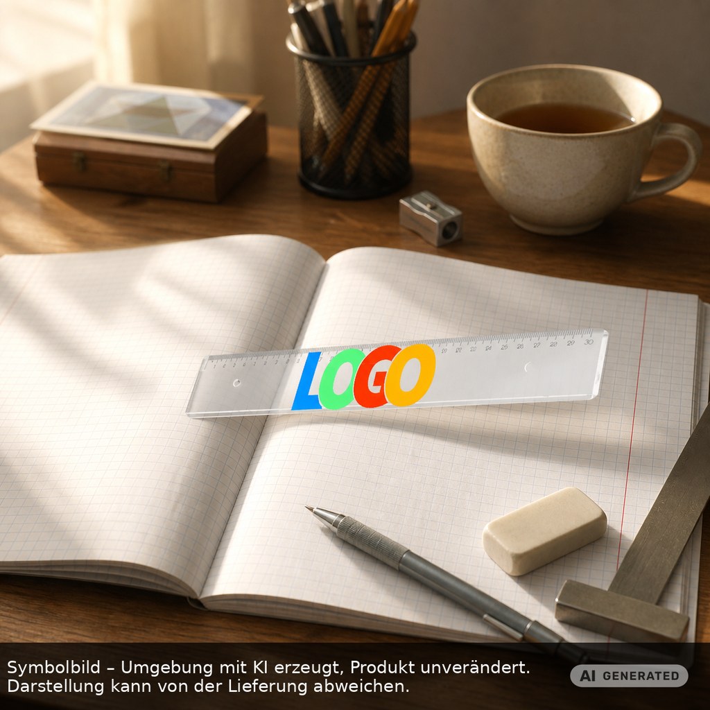Lineal 30 cm als Werbeartikel mit Logo bedrucken