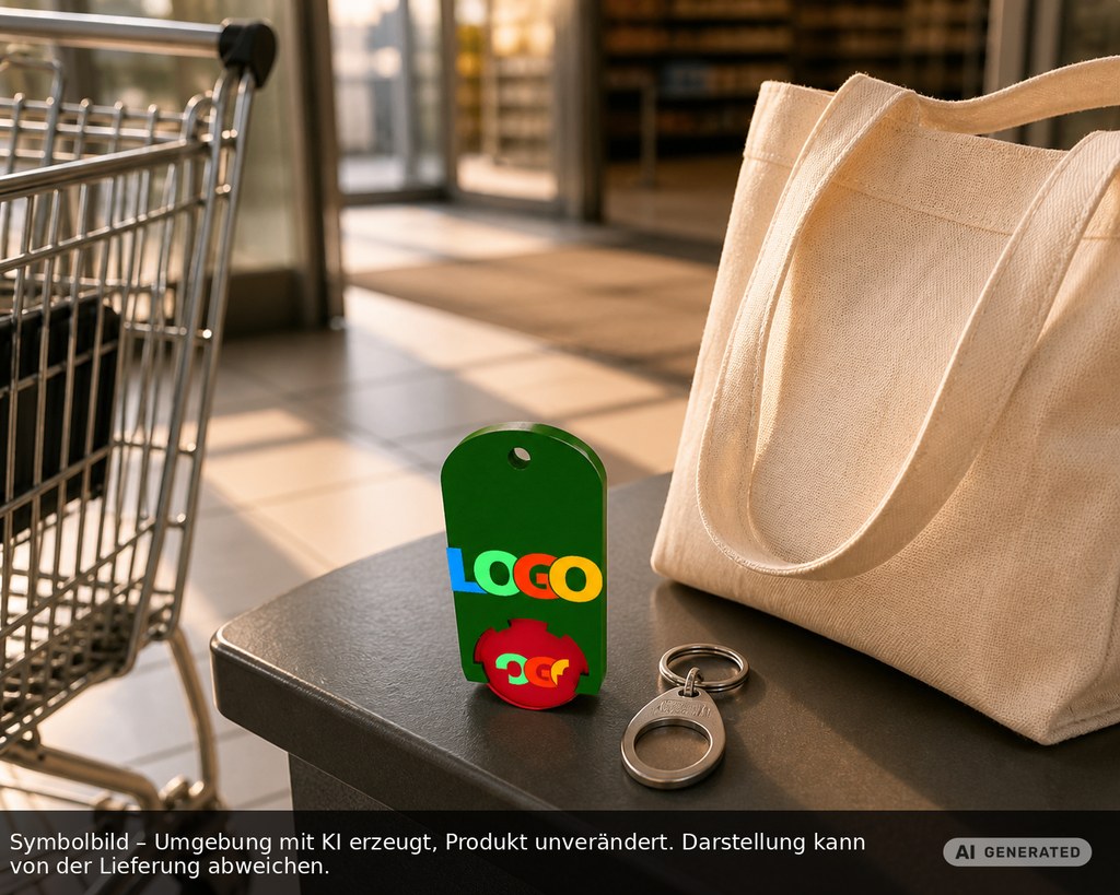 Chiphalter mit 1€-Chip "Alpha" als Werbeartikel mit Logo bedrucken