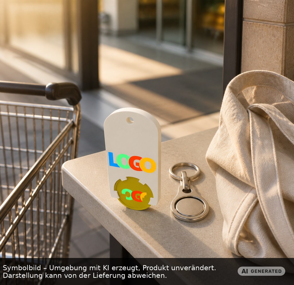 Chiphalter mit 1€-Chip "Alpha" als Werbeartikel mit Logo bedrucken