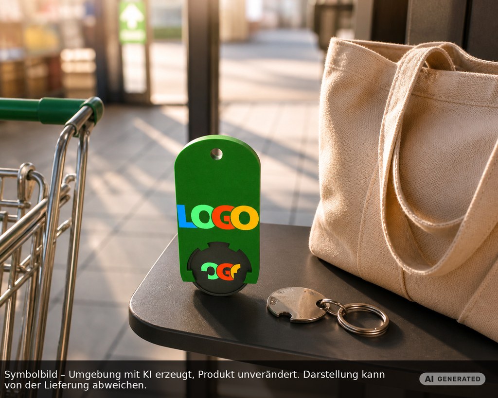 Chiphalter mit 1€-Chip "Alpha" als Werbeartikel mit Logo bedrucken