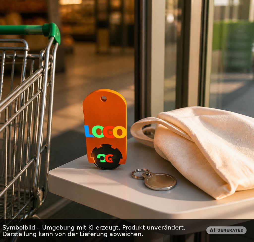 Chiphalter mit 1€-Chip "Alpha" als Werbeartikel mit Logo bedrucken
