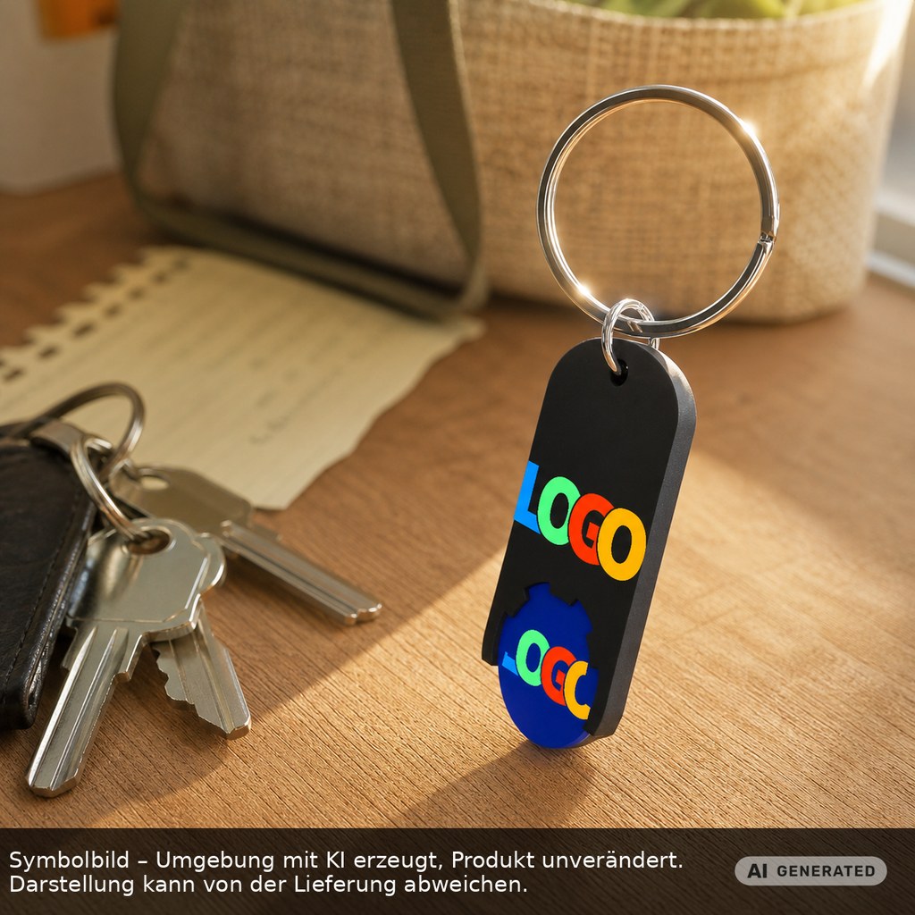 Chiphalter mit 1€-Chip "Alpha" als Werbeartikel mit Logo bedrucken