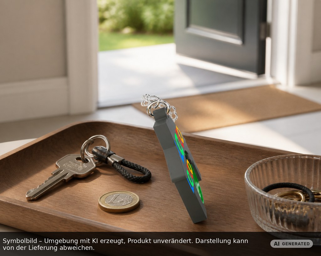 Chiphalter mit 1€-Chip "Haus" als Werbeartikel mit Logo bedrucken