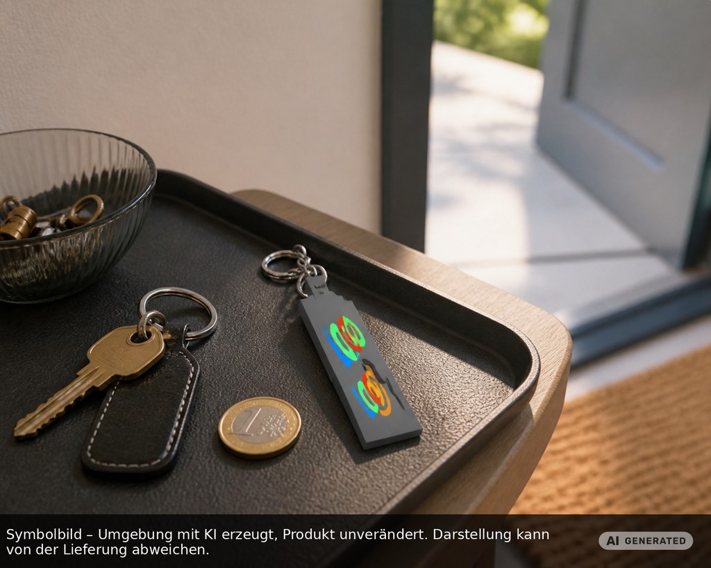 Chiphalter mit 1€-Chip "Haus" als Werbeartikel mit Logo bedrucken