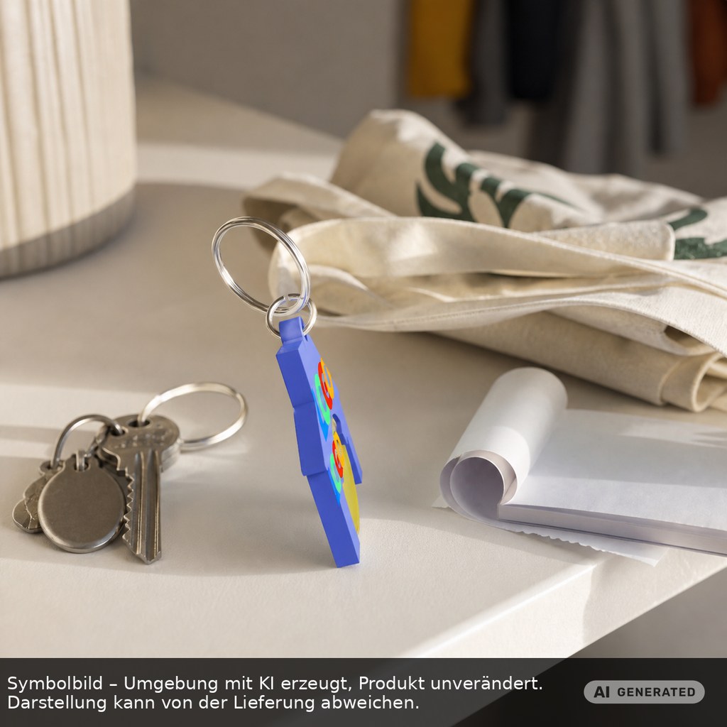 Chiphalter mit 1€-Chip "Haus" als Werbeartikel mit Logo bedrucken