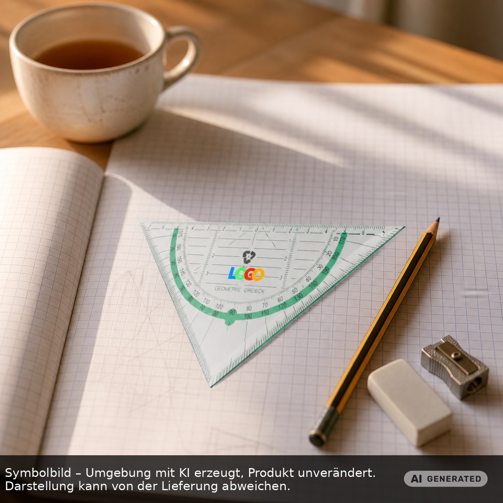 Bio triangular ruler printed as promotional items with logo