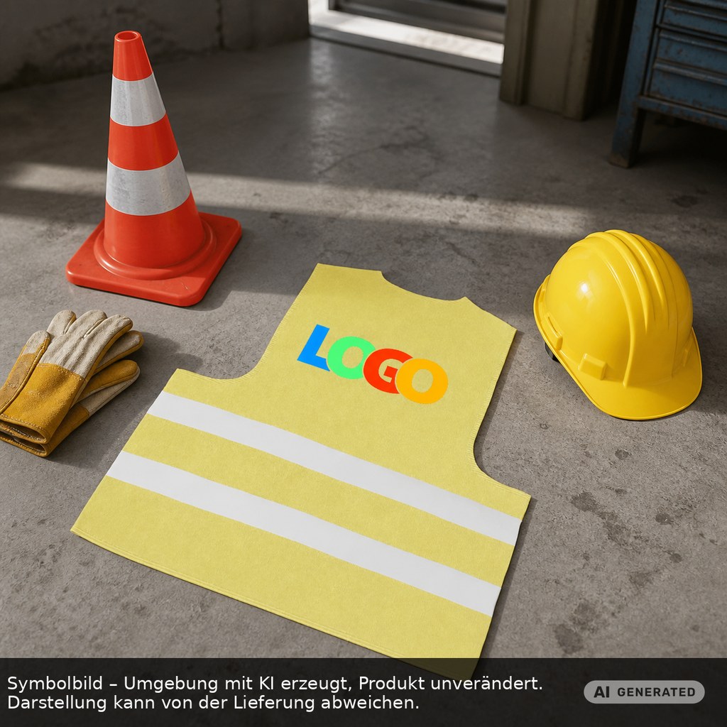Safety vest printed as promotional items with logo