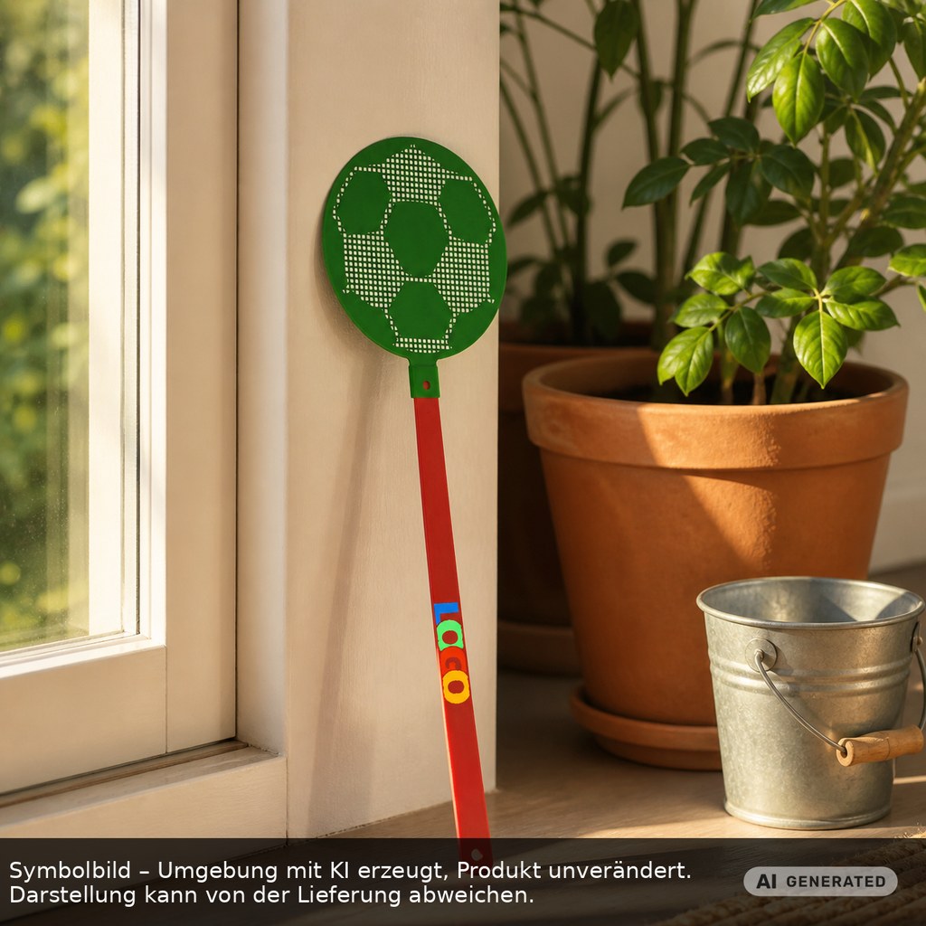 Fliegenklatsche "Fußball" als Werbeartikel mit Logo bedrucken