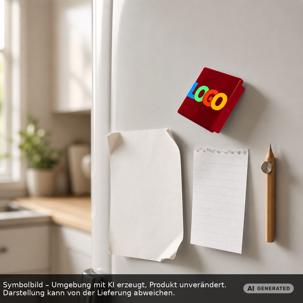 Magnet, quadratisch als Werbeartikel mit Logo bedrucken