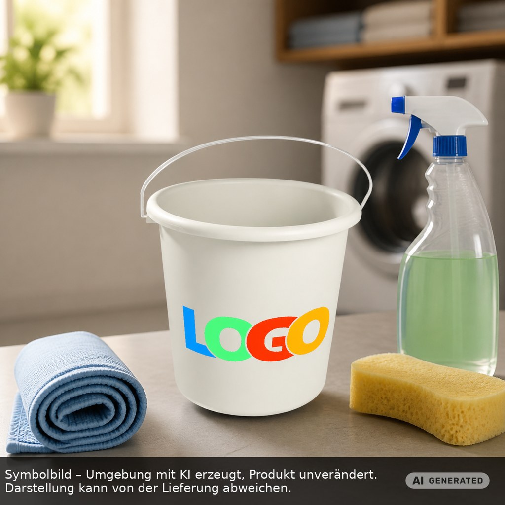 Bucket 10 l printed as promotional items with logo